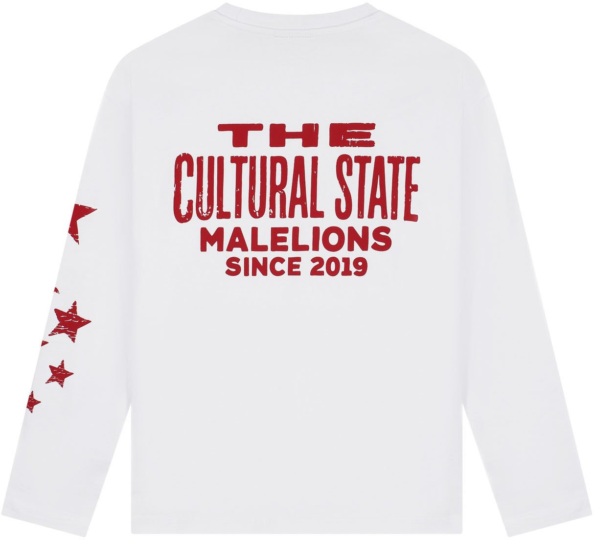 Malelions Junior Relaxed Star Longsleeve T-Shirt Wit