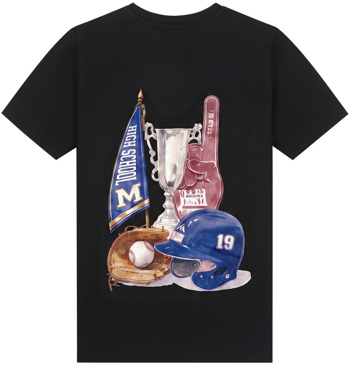 Malelions Junior Relaxed Champions T-Shirt Zwart