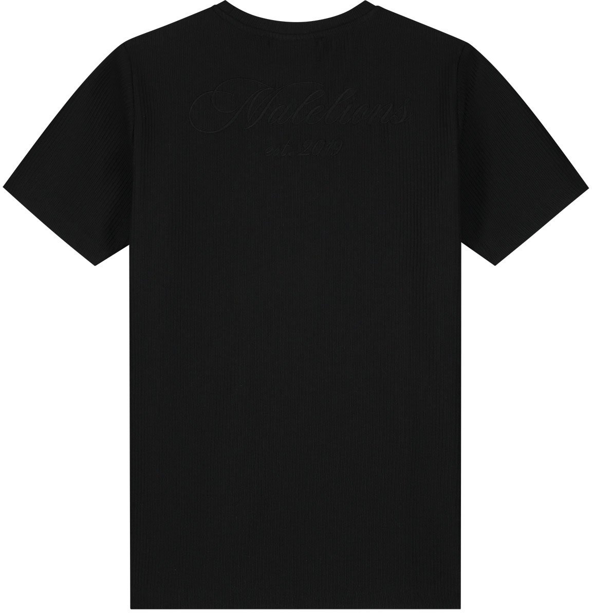 Malelions Malelions Junior Ribbed Script T-Shirt Zwart