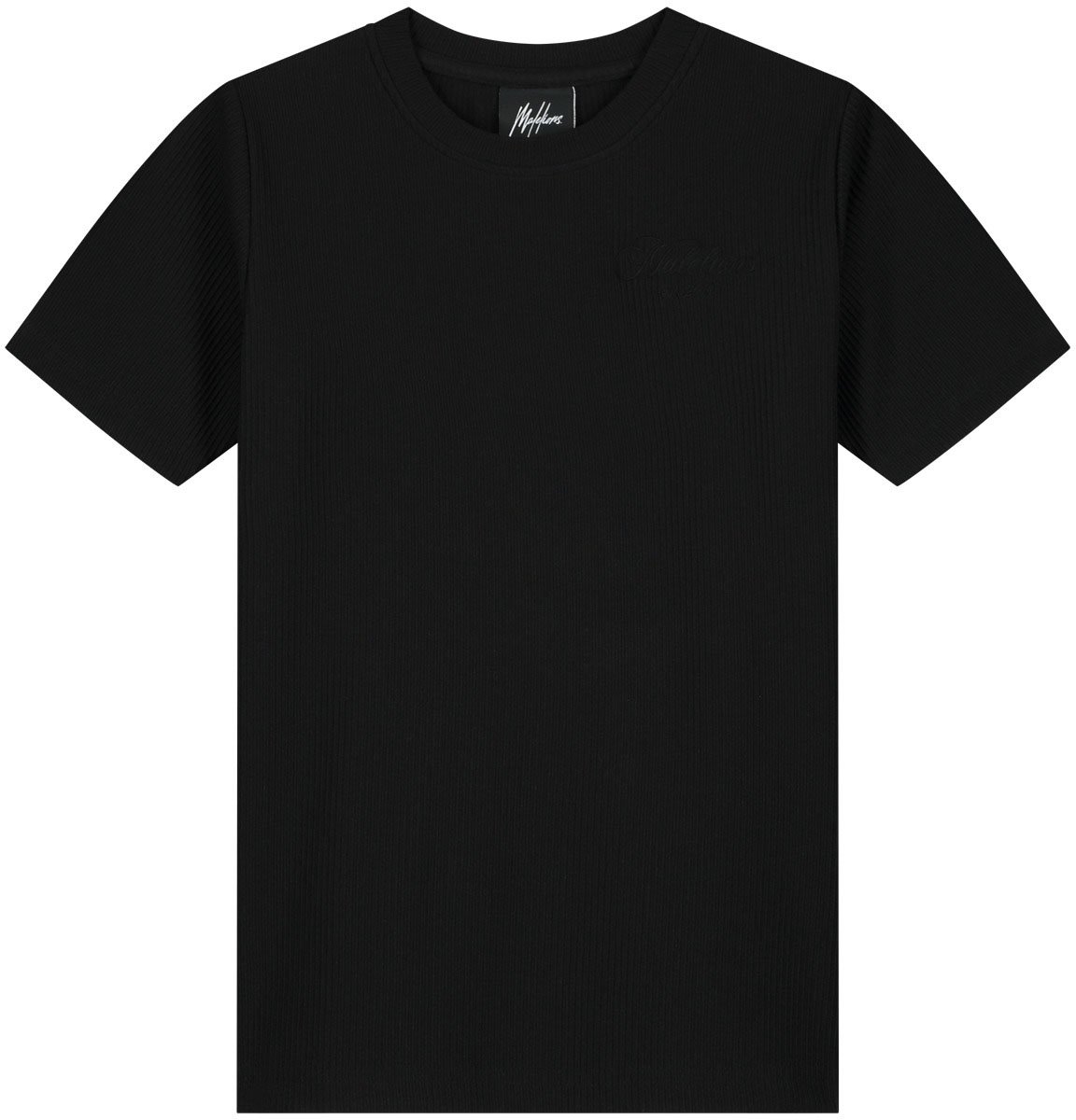 Malelions Malelions Junior Ribbed Script T-Shirt Zwart