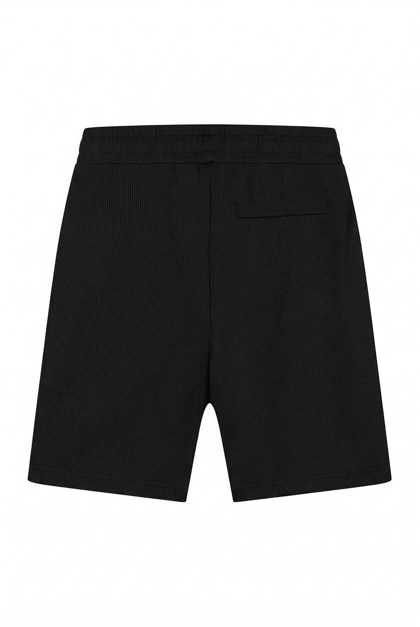Malelions Malelions Junior Ribbed Script Shorts Zwart