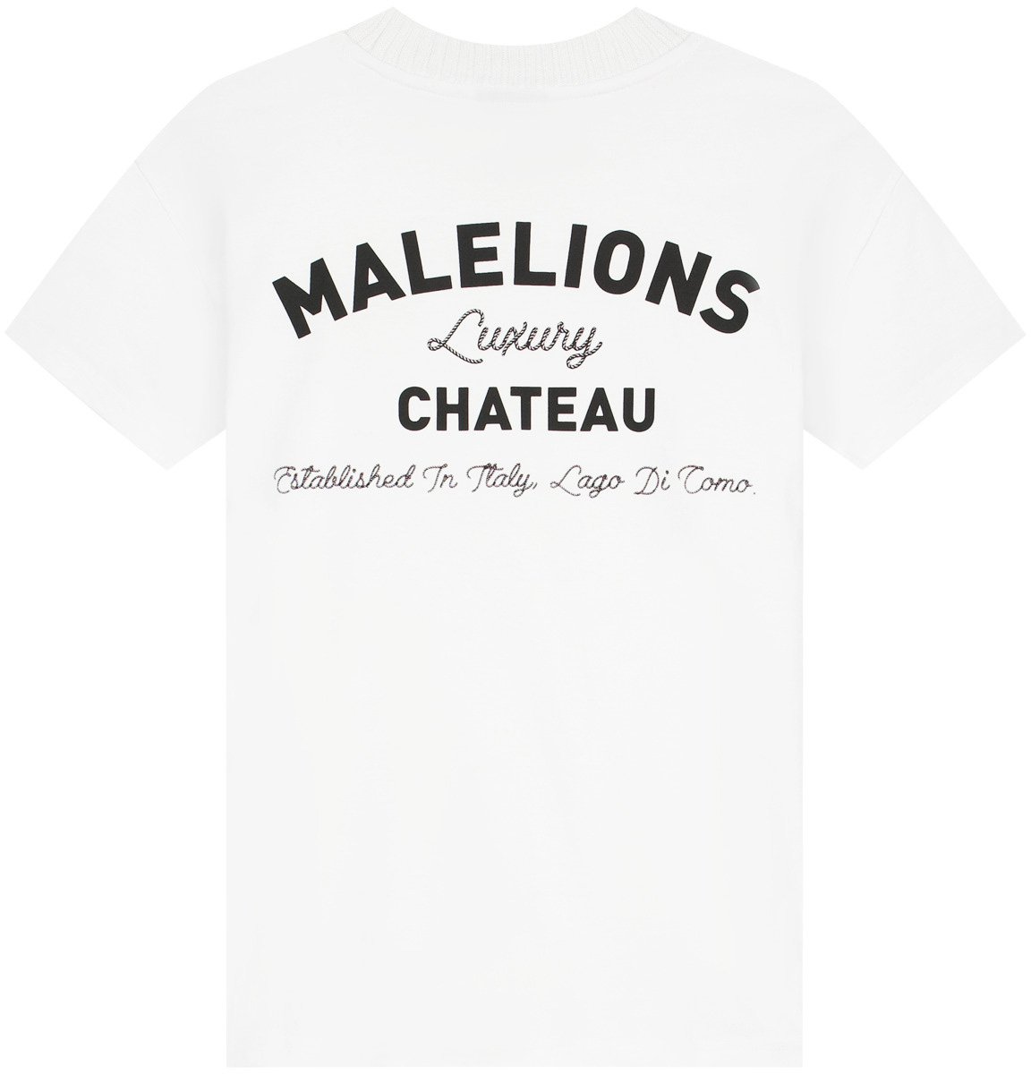 Malelions Malelions Junior Relaxed Knitted Collar T-Shirt Wit