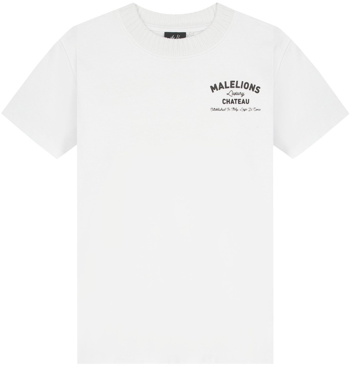 Malelions Malelions Junior Relaxed Knitted Collar T-Shirt Wit