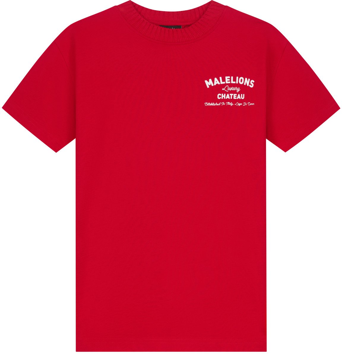 Malelions Malelions Junior Relaxed Knitted Collar T-Shirt Rood