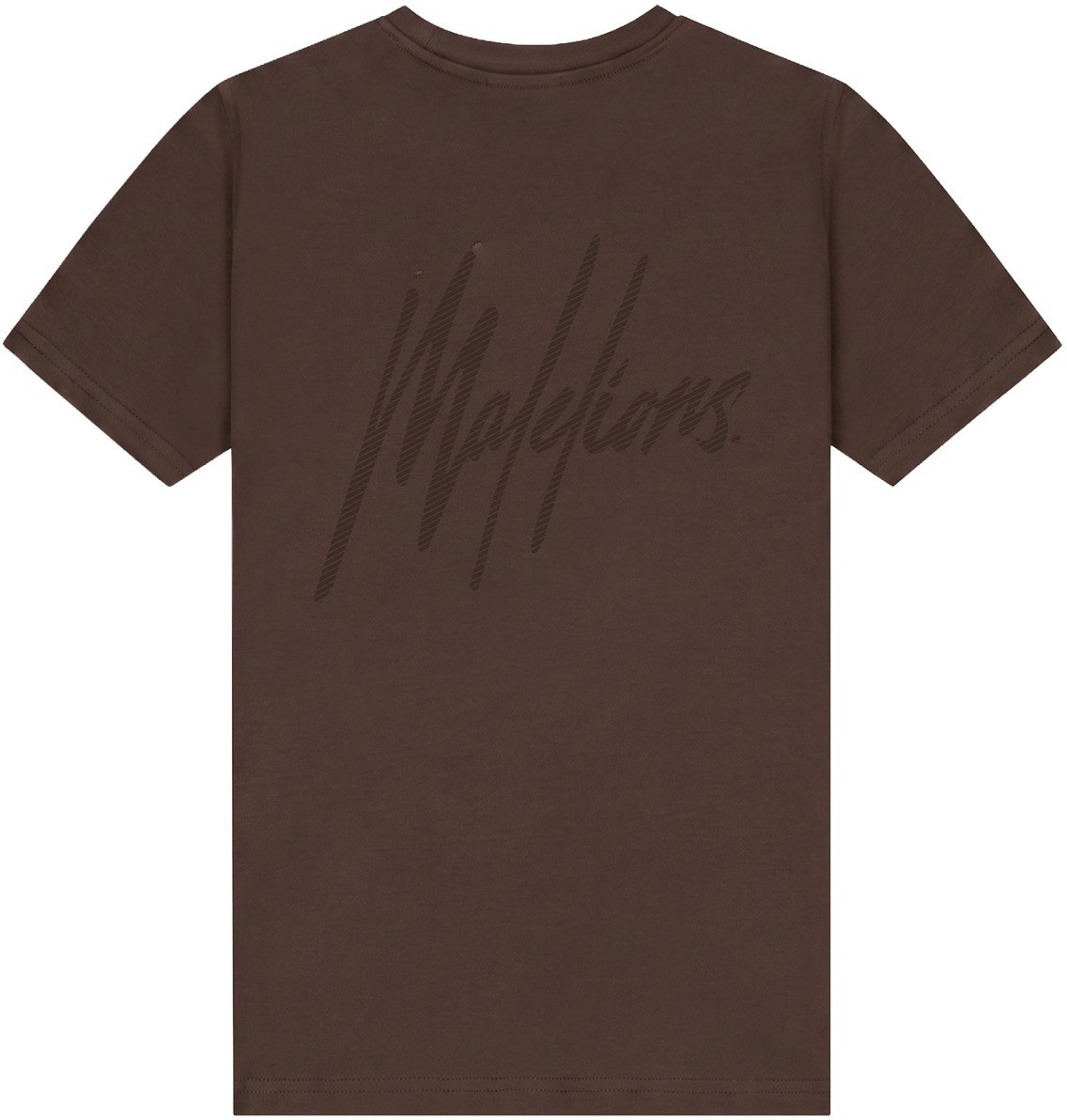 Malelions Junior Striped Signature T-Shirt Bruin
