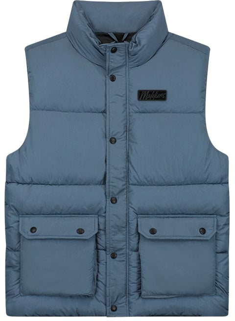 Malelions Malelions Men Crinkle Padded Vest Blauw