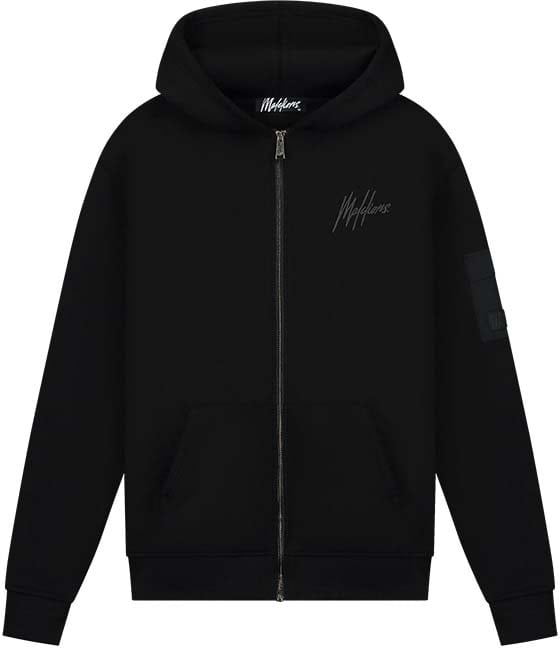 Malelions Malelions Men Nylon Pocket Zip Hoodie Zwart