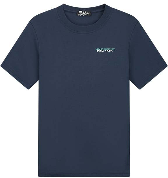 Malelions Malelions Men Traffic Sign T-Shirt Blauw