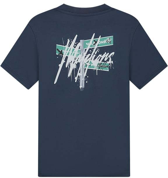 Malelions Malelions Men Traffic Sign T-Shirt Blauw