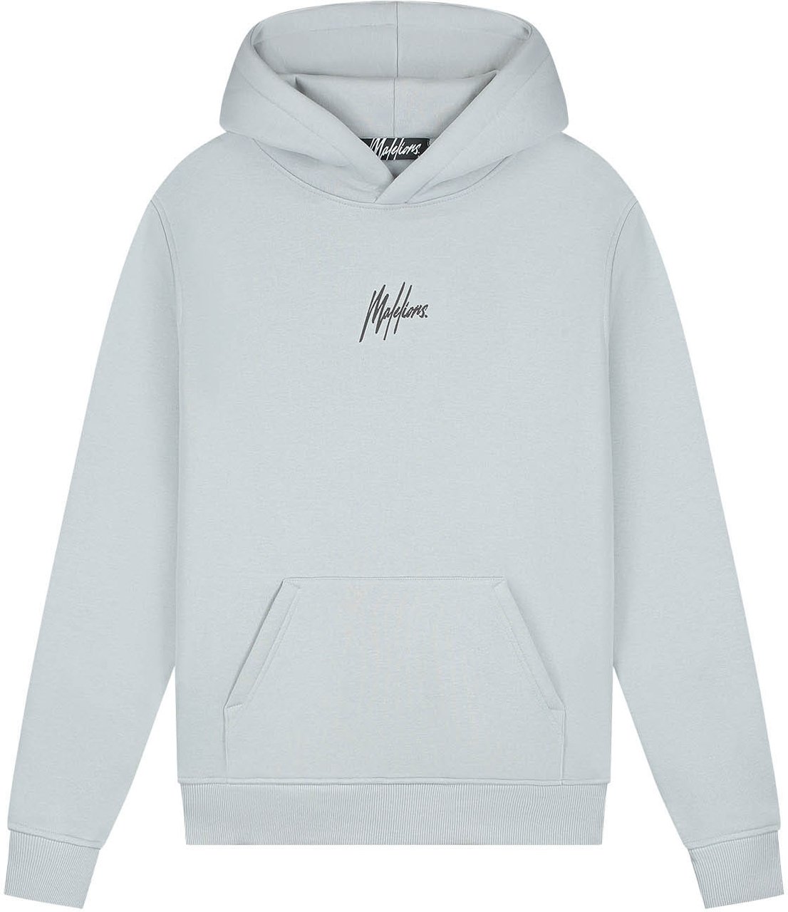 Malelions Men Striped Signature Hoodie Grijs