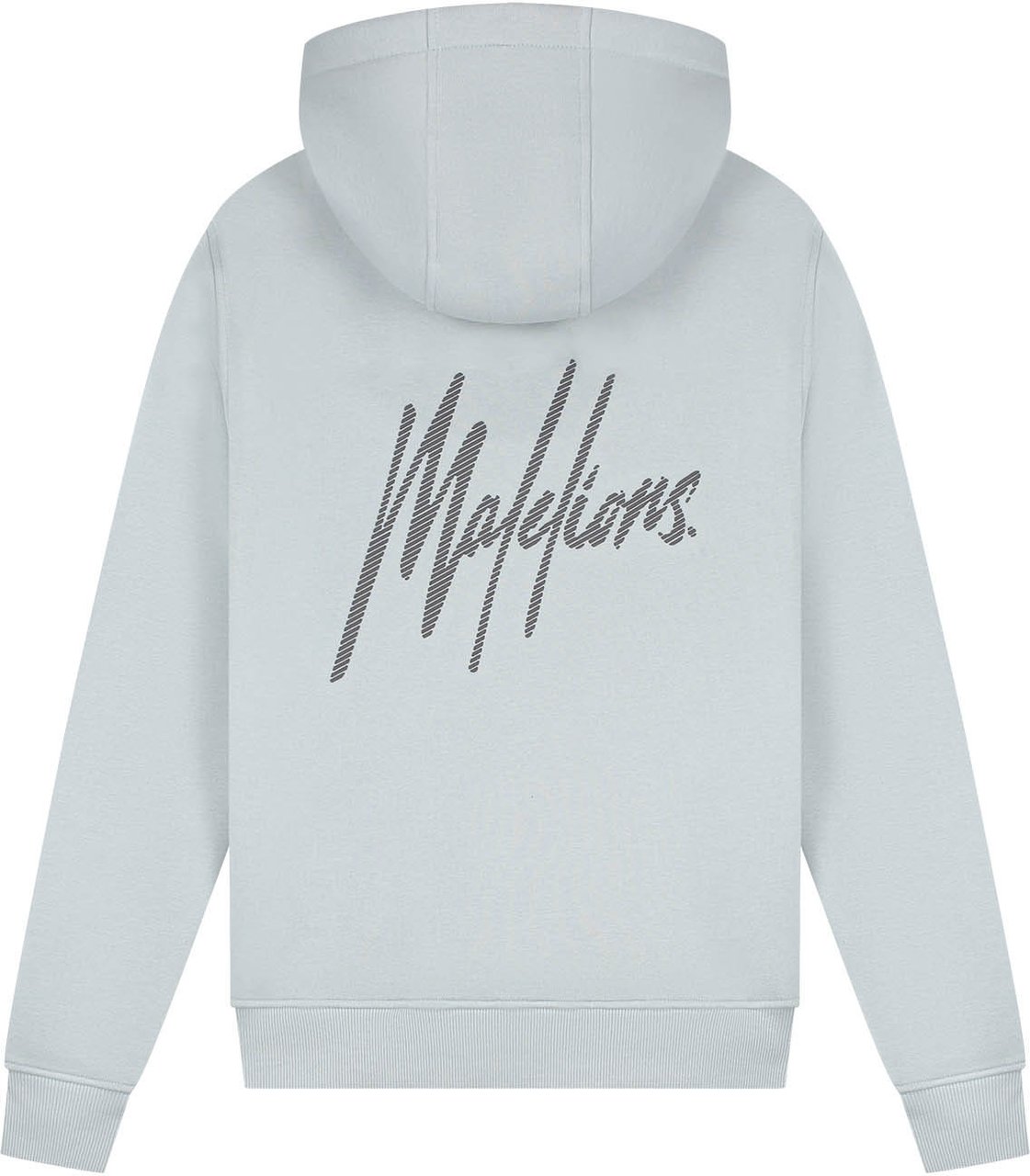 Malelions Men Striped Signature Hoodie Grijs