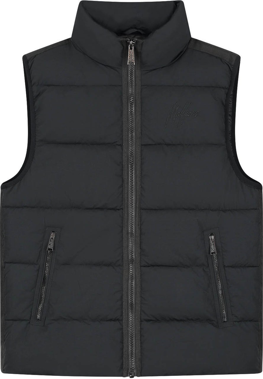Malelions Malelions Men Matt Crinkle Padded Vest Zwart