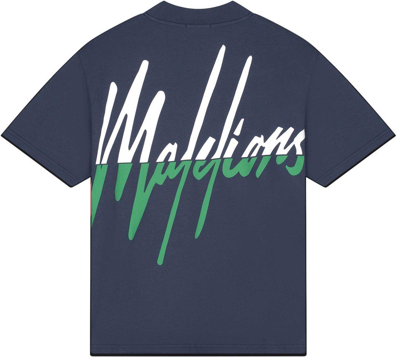 Malelions Malelions Men Oversized Split T-Shirt Blauw