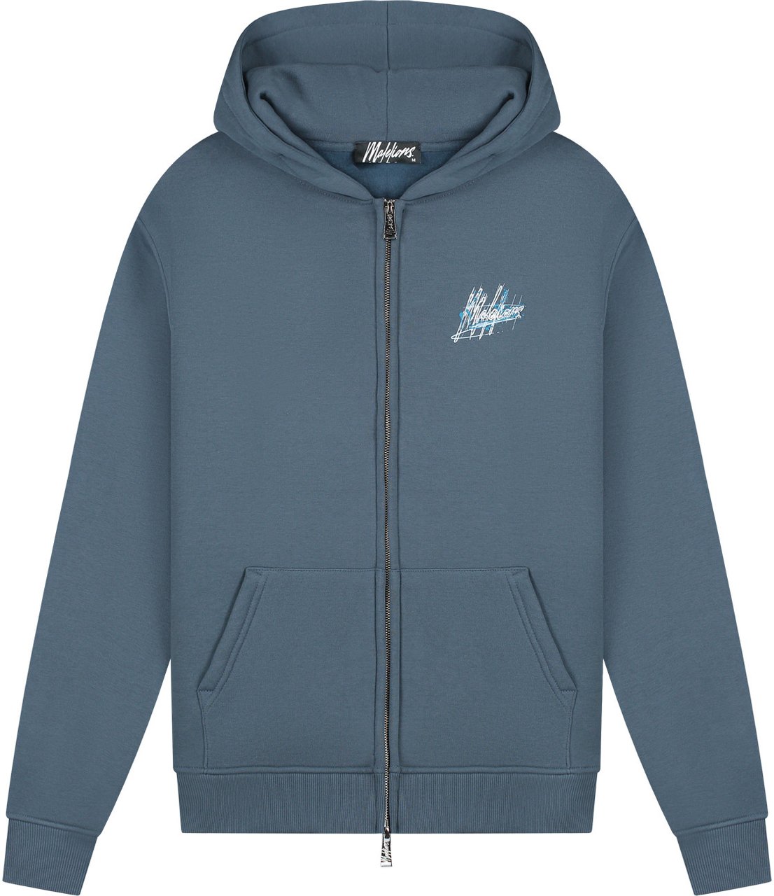 Malelions Men Splash Zip Hoodie Blauw