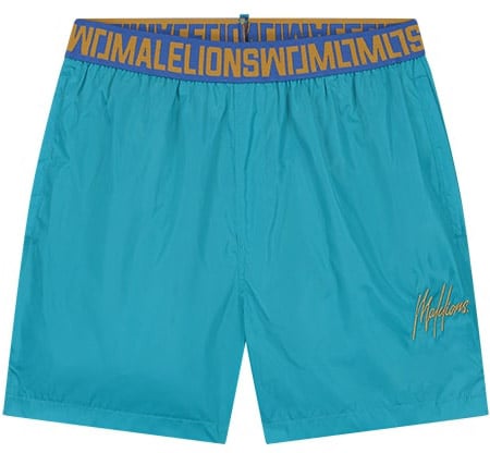Malelions Malelions Men Venetian Swim Shorts Blauw