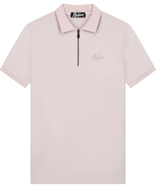 Malelions Malelions Men Signature Zip Polo Taupe