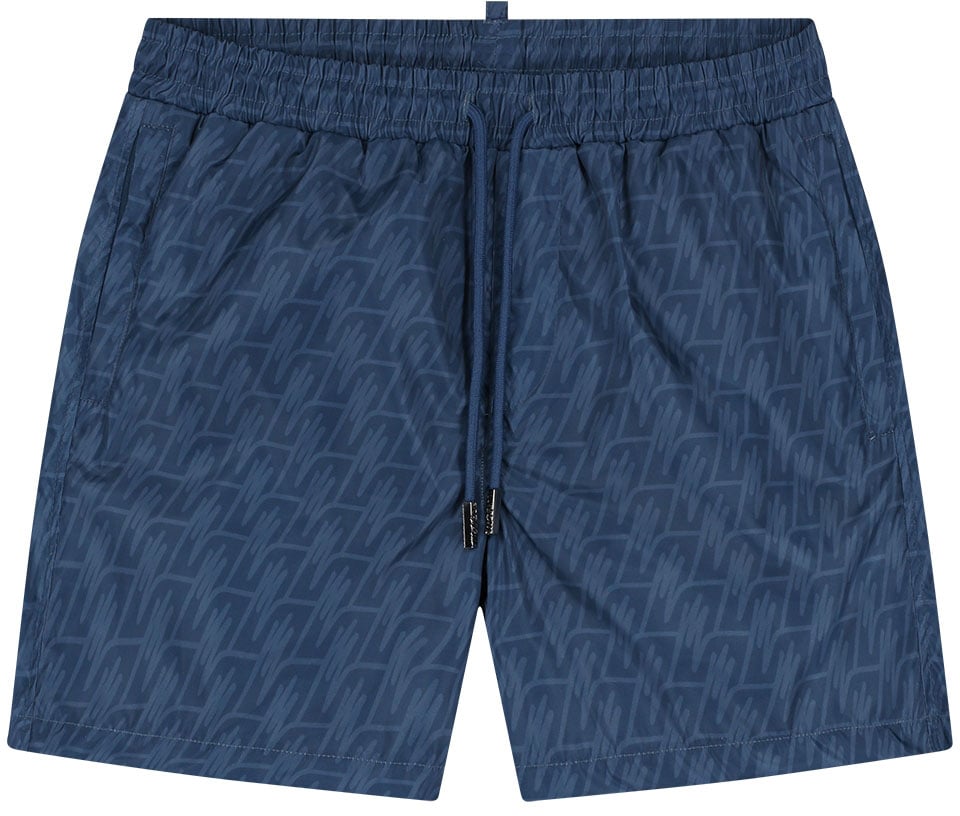 Malelions Malelions Men Monogram Swim Shorts Blauw