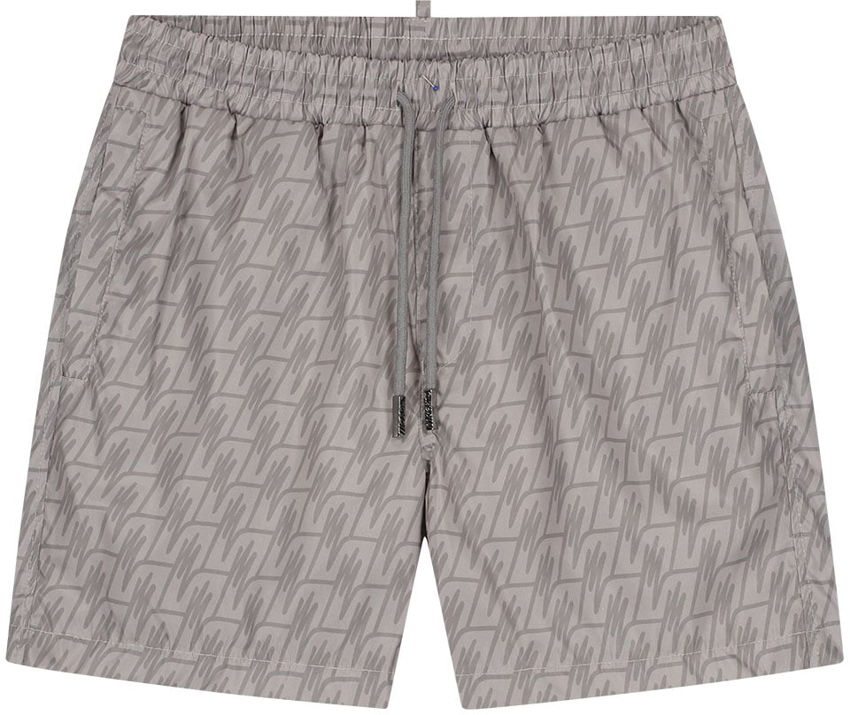Malelions Malelions Men Monogram Swim Shorts Taupe