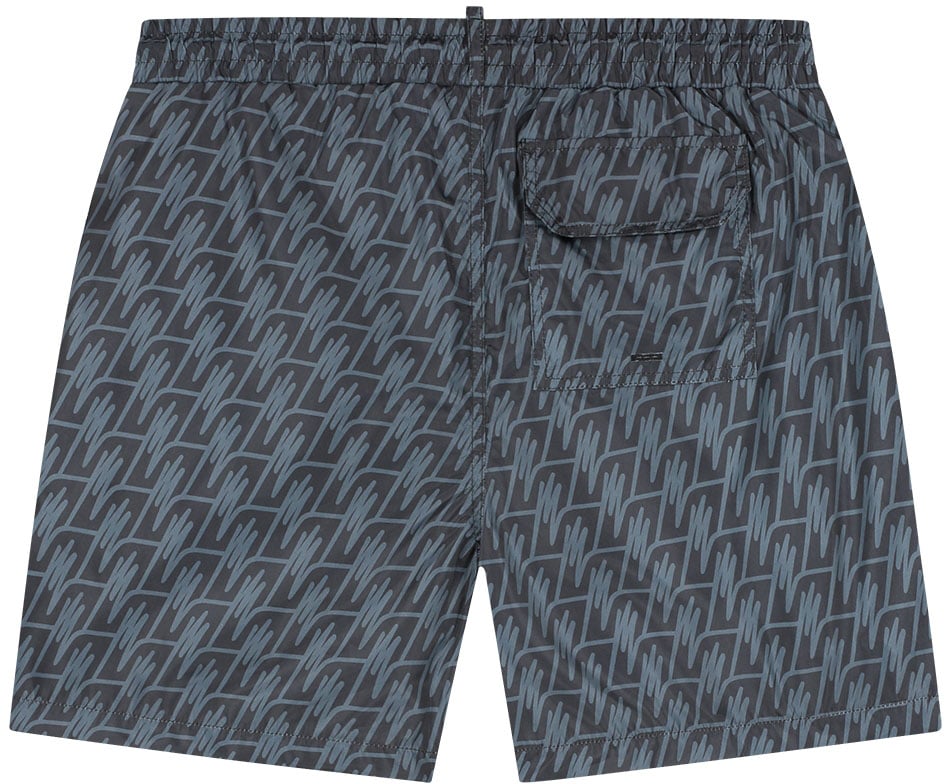 Malelions Malelions Men Monogram Swim Shorts Zwart