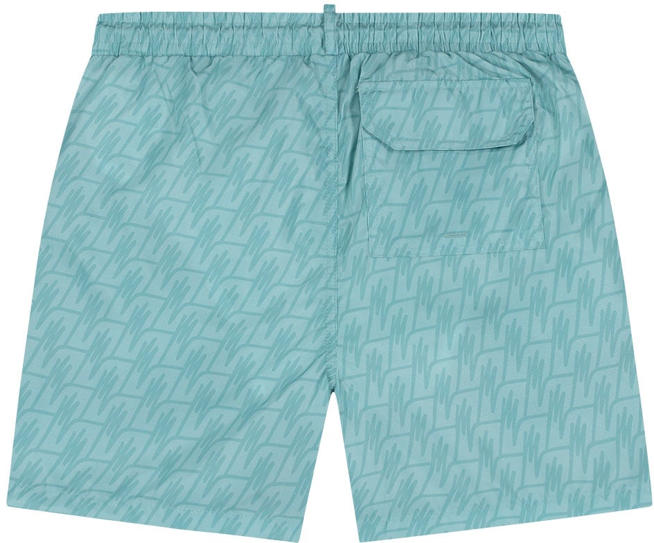 Malelions Malelions Men Monogram Swim Shorts Blauw