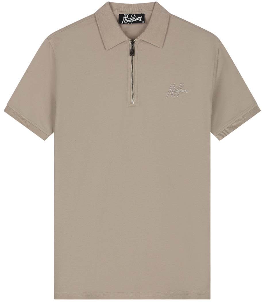 Malelions Malelions Men Zip Polo Taupe