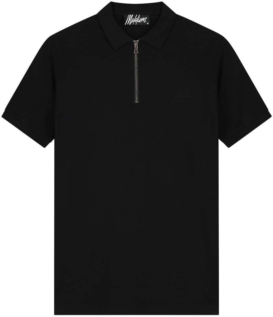 Malelions Malelions Men Zip Polo Zwart