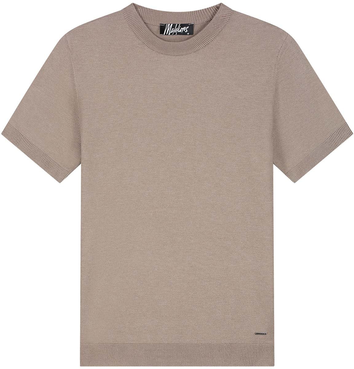 Malelions Malelions Men Knitted T-Shirt Taupe