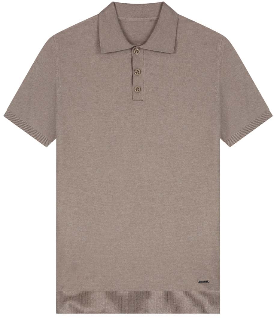 Malelions Malelions Men Knitted Polo Taupe
