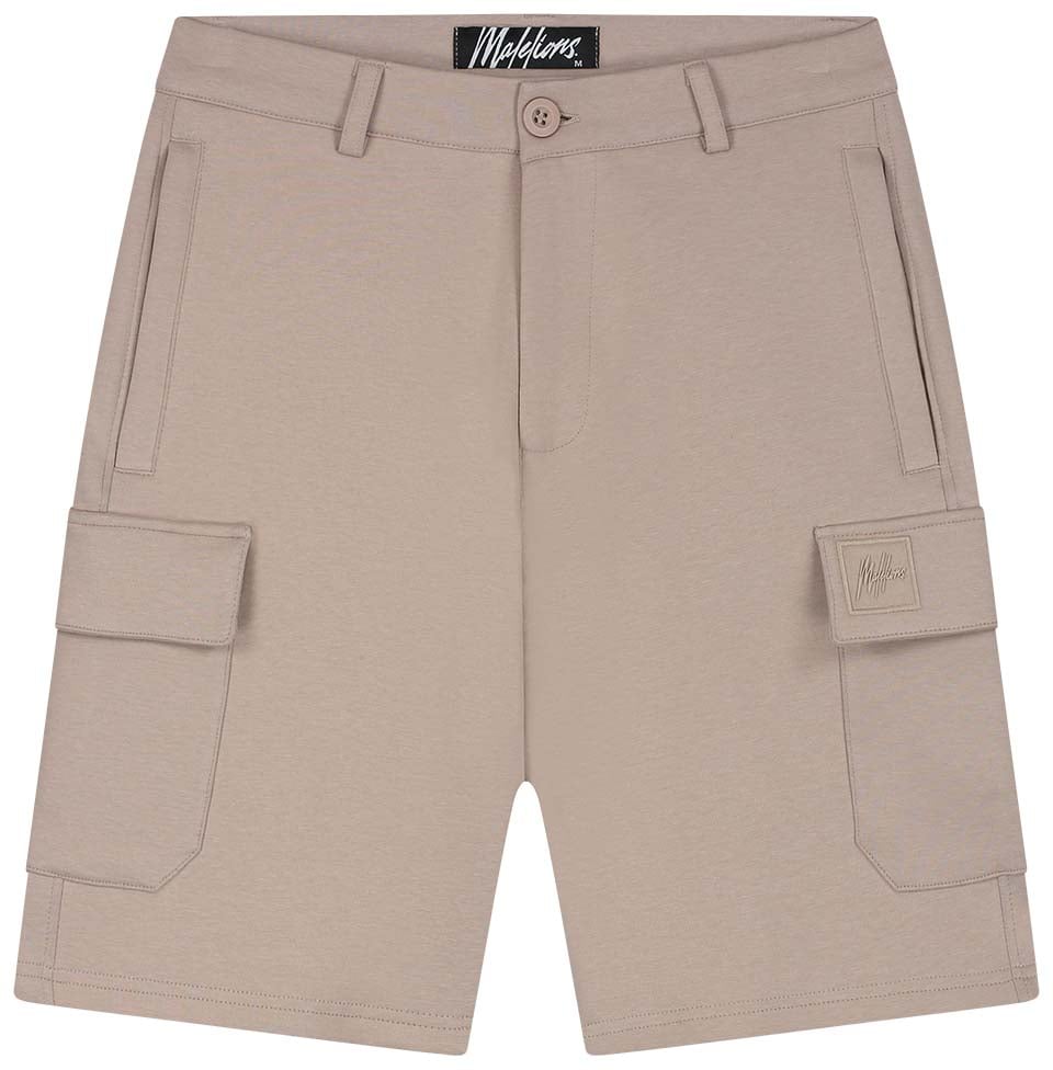 Malelions Malelions Men Signature Patch Cargo Shorts Taupe