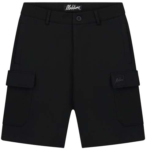 Malelions Malelions Men Signature Patch Cargo Shorts Zwart