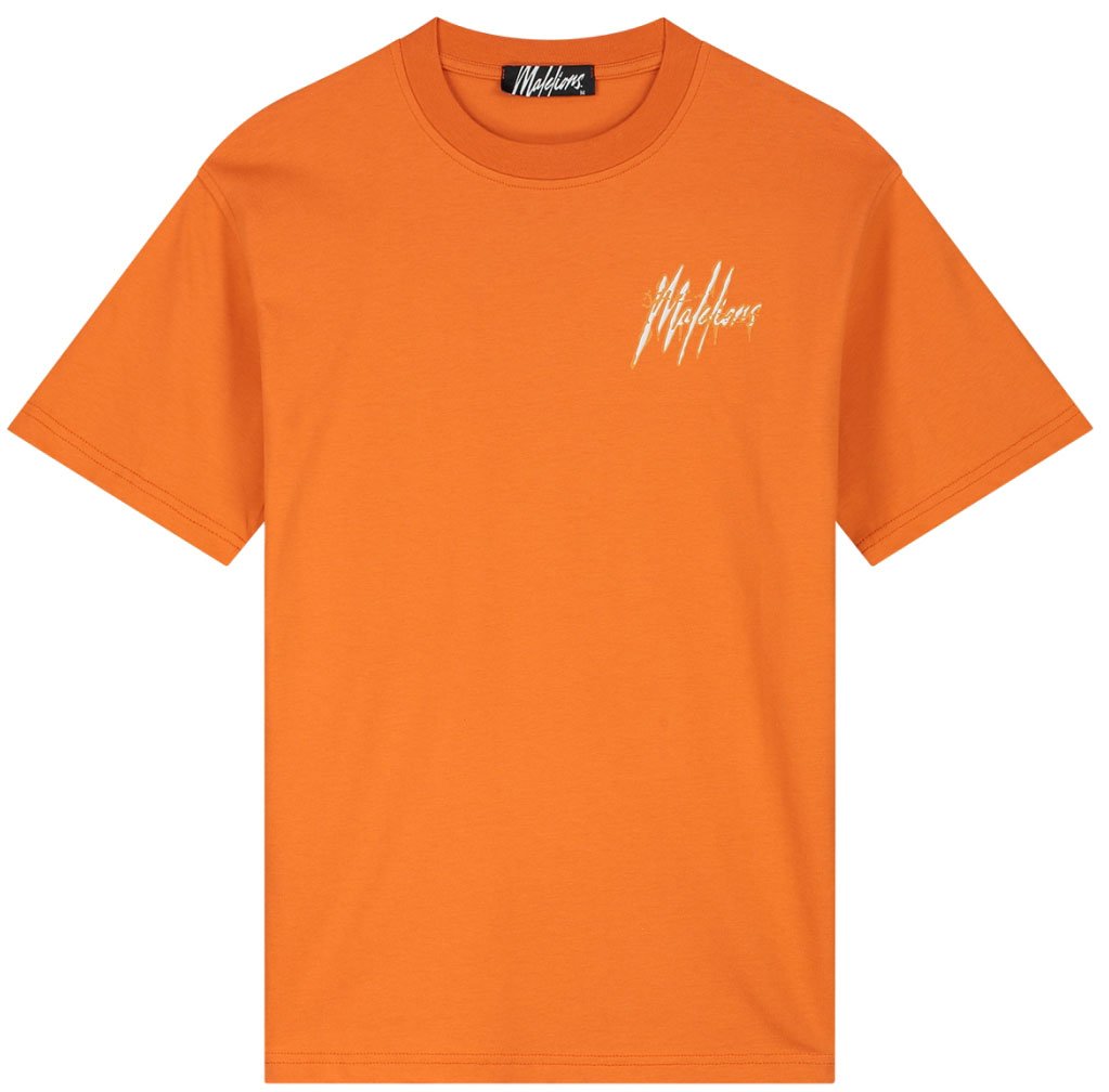 Malelions Malelions Men Signature Drip T-Shirt Oranje