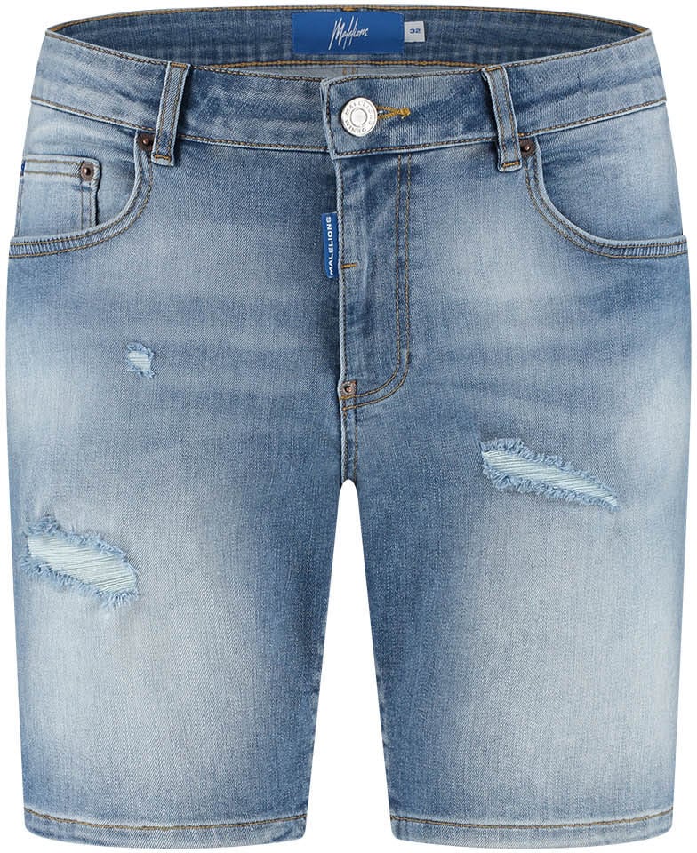 Malelions Malelions Men Denim Shorts Blauw