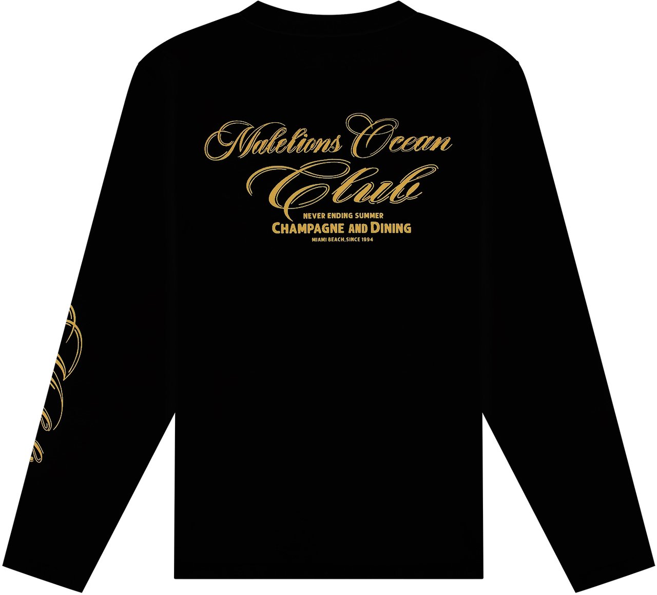 Malelions Malelions Men Ocean Club Longsleeve T-Shirt Zwart