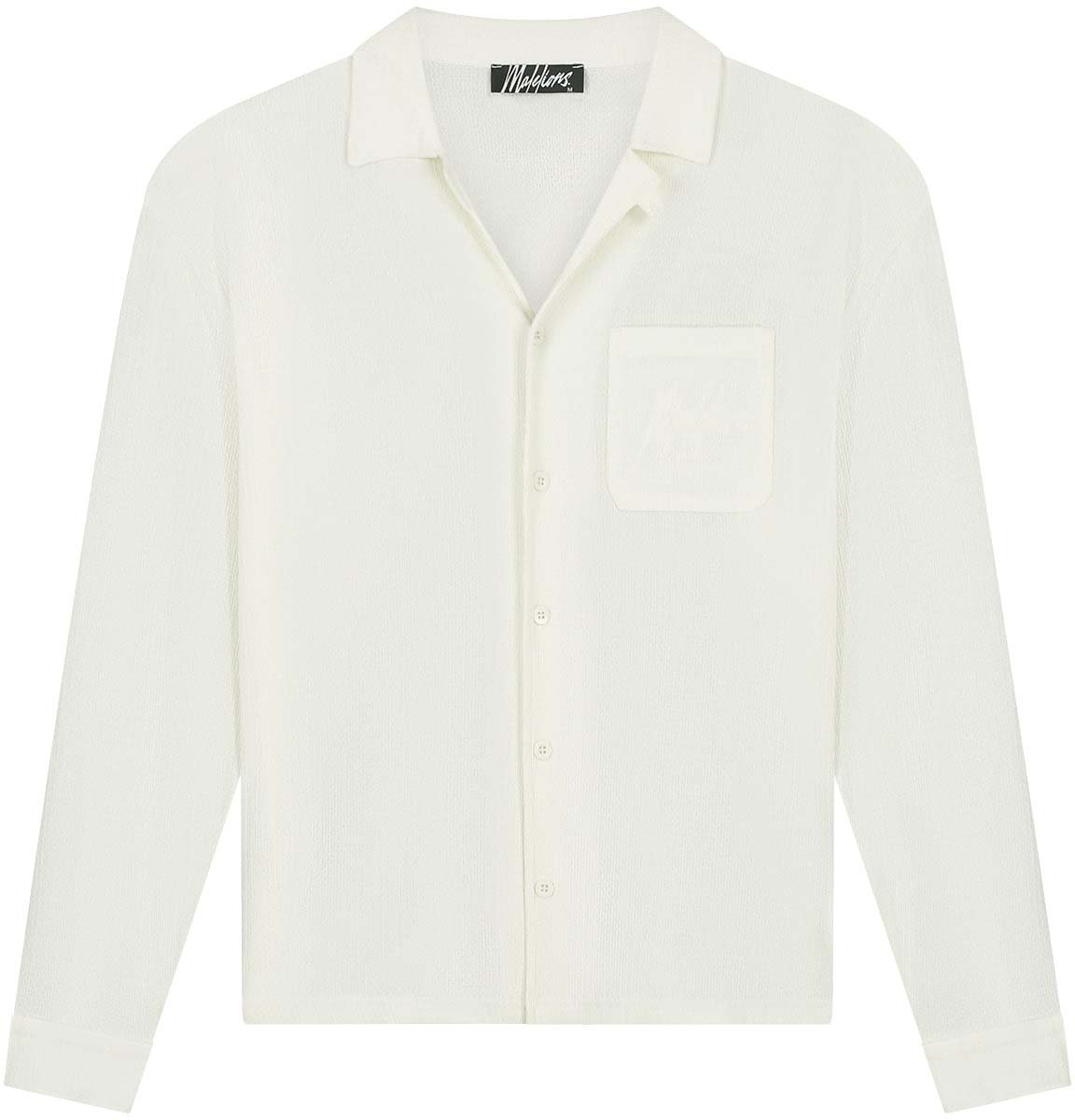 Malelions Malelions Men Seersucker Longsleeve Shirt Wit