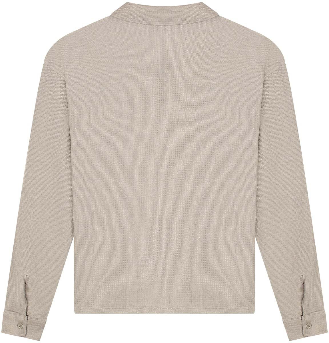 Malelions Malelions Men Seersucker Longsleeve Shirt Taupe