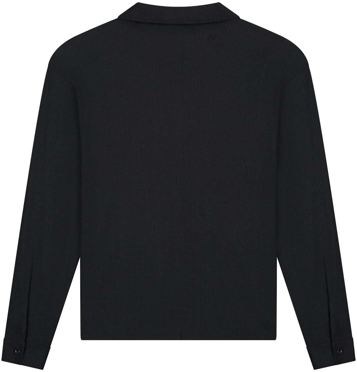 Malelions Malelions Men Seersucker Longsleeve Shirt Zwart