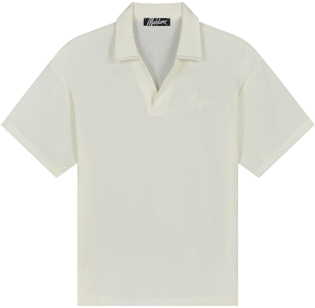Malelions Malelions Men Seersucker Buttonless Polo Wit