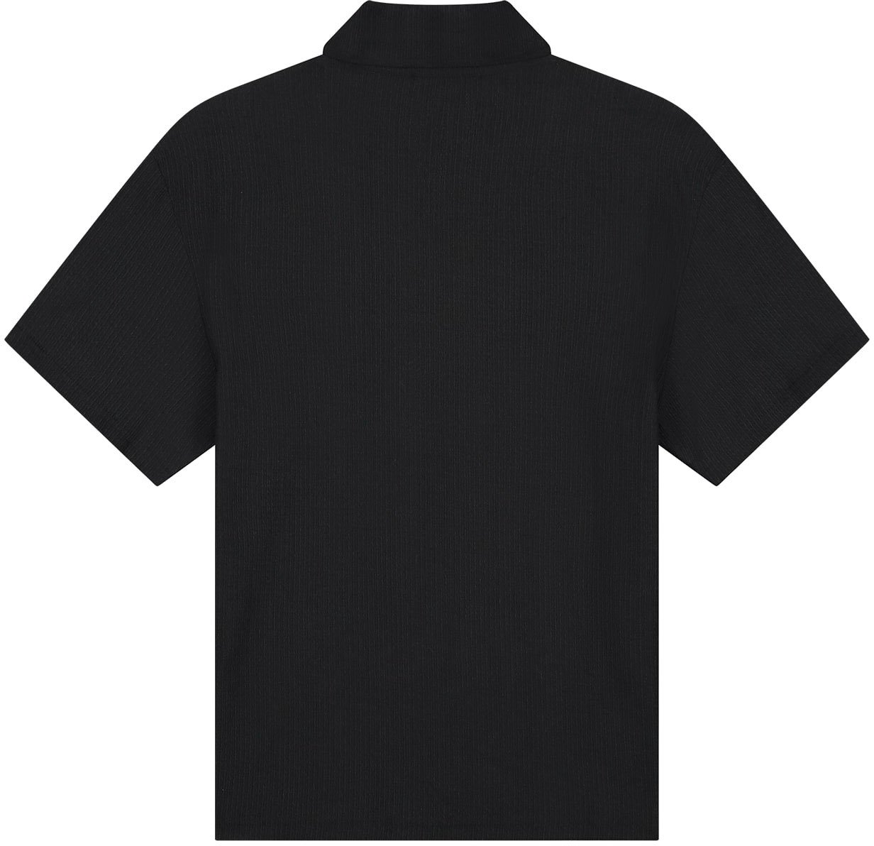 Malelions Malelions Men Seersucker Buttonless Polo Zwart