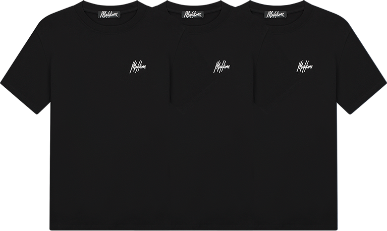 Malelions Malelions Small Signature T-Shirt 3-Pack Zwart