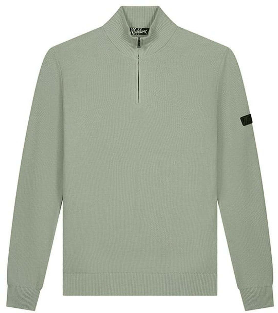 Malelions Malelions Men Knit Quarter Zip Groen