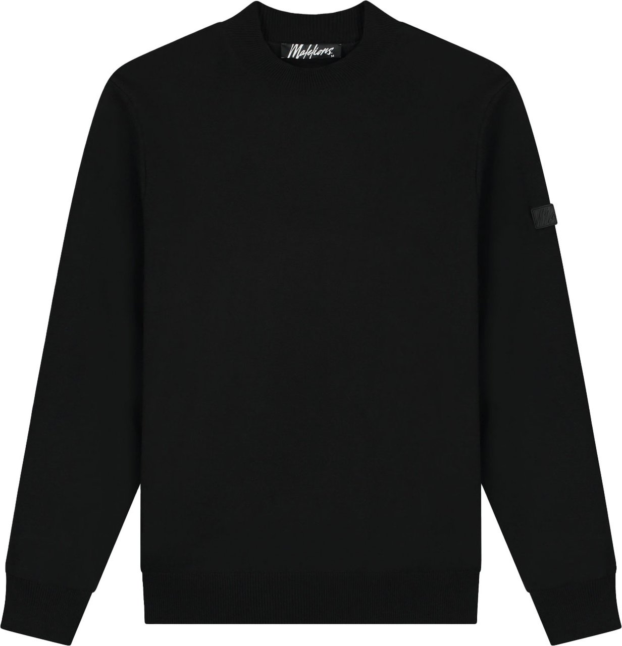 Malelions Malelions Men Knitted Mock Neck Sweater Zwart