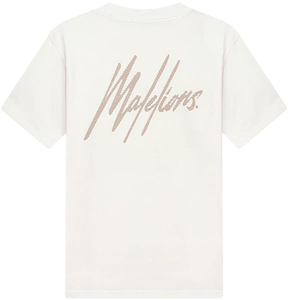 Malelions Malelions Men Striped Signature T-Shirt Wit