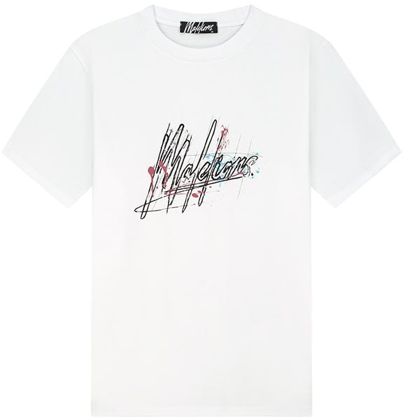 Malelions Malelions Men Splash Signature T-Shirt Wit