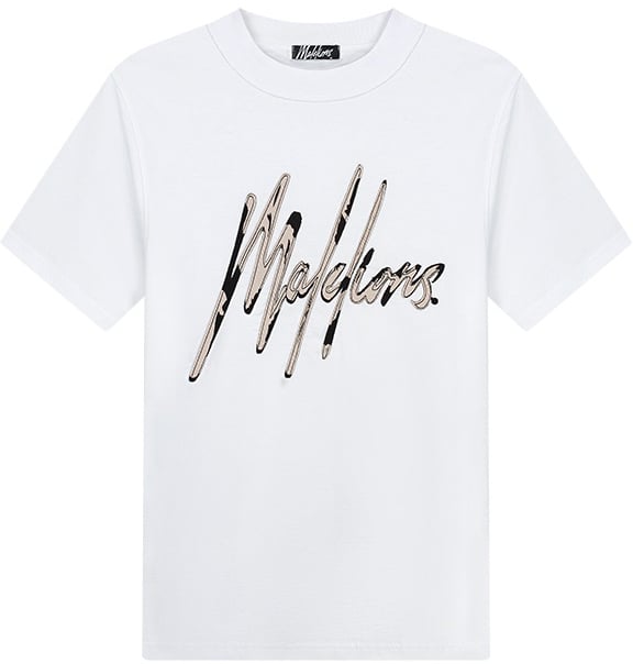 Malelions Malelions Men Destroyed Signature T-Shirt Wit