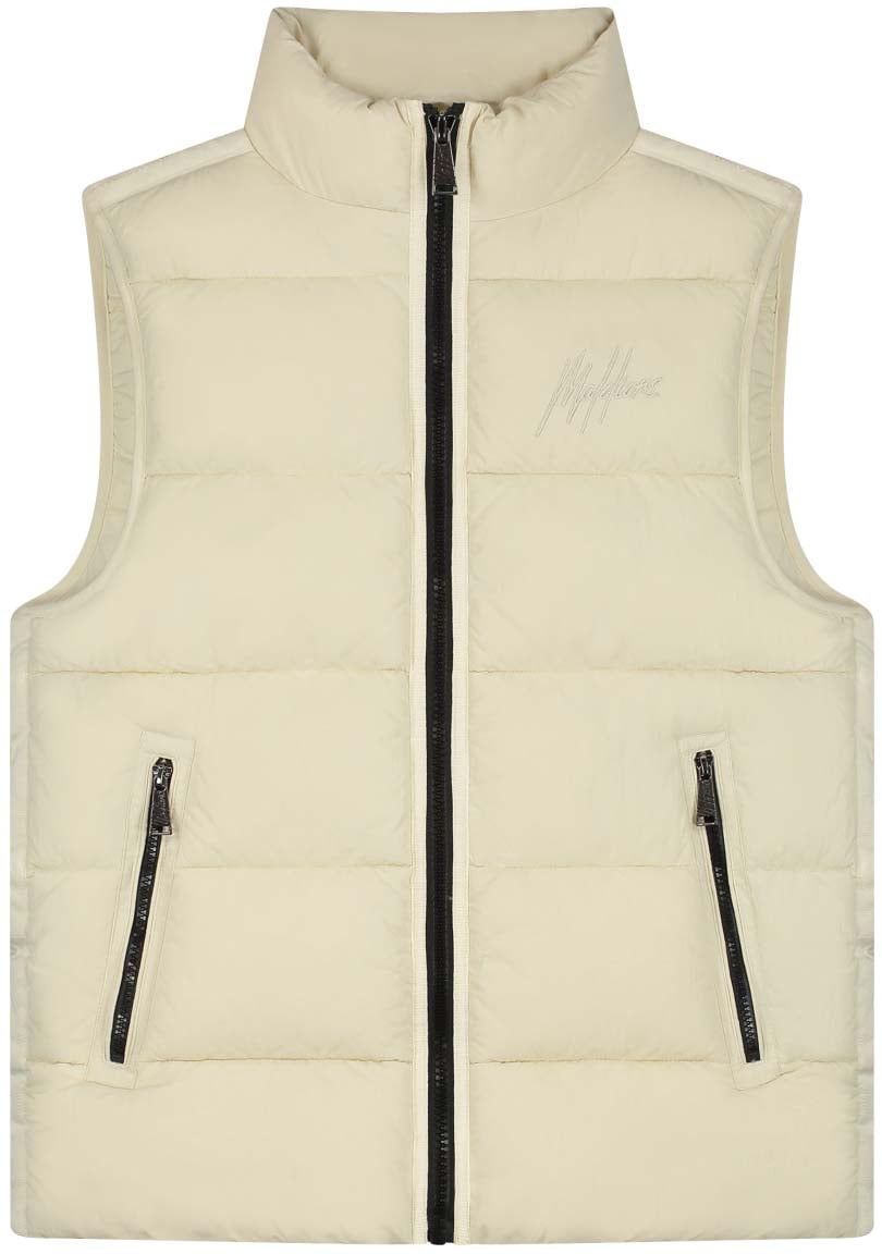 Malelions Malelions Men Matt Crinkle Padded Vest Beige