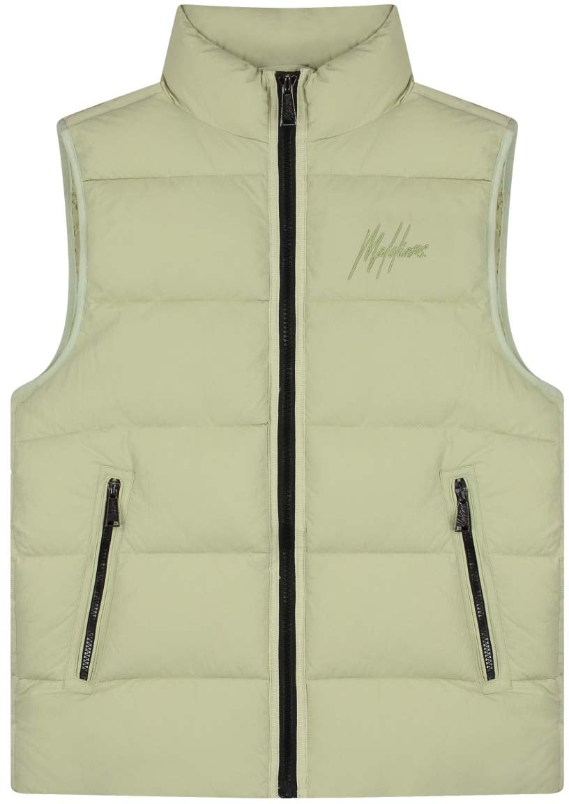 Malelions Malelions Men Matt Crinkle Padded Vest Groen