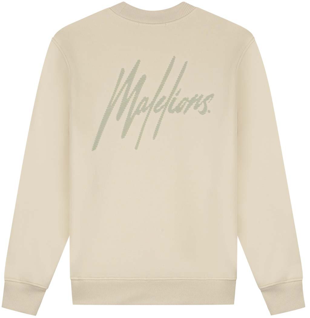 Malelions Malelions Men Striped Signature Sweater Beige