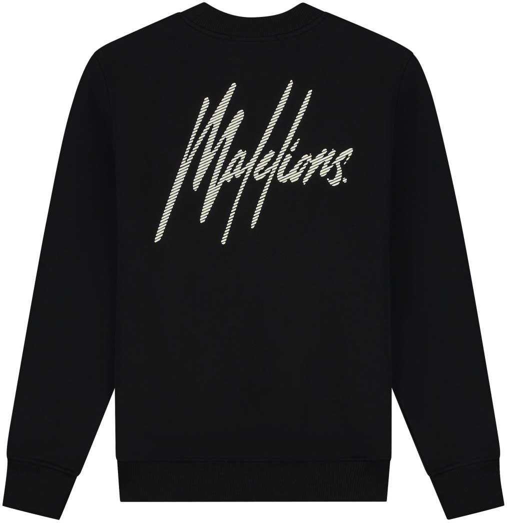 Malelions Malelions Men Striped Signature Sweater Zwart