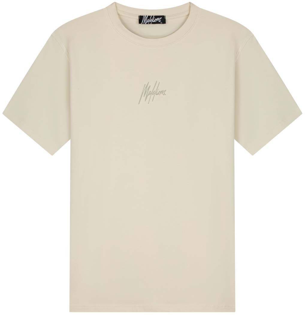 Malelions Malelions Men Striped Signature T-Shirt Beige