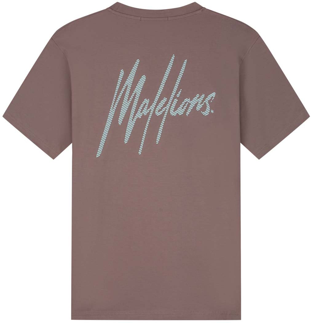 Malelions Malelions Men Striped Signature T-Shirt Bruin
